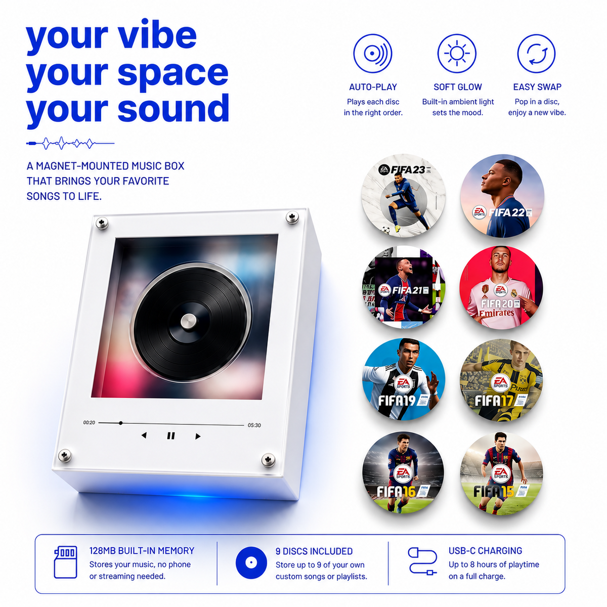 PlayFrame™  Magnetic Disc Music Player